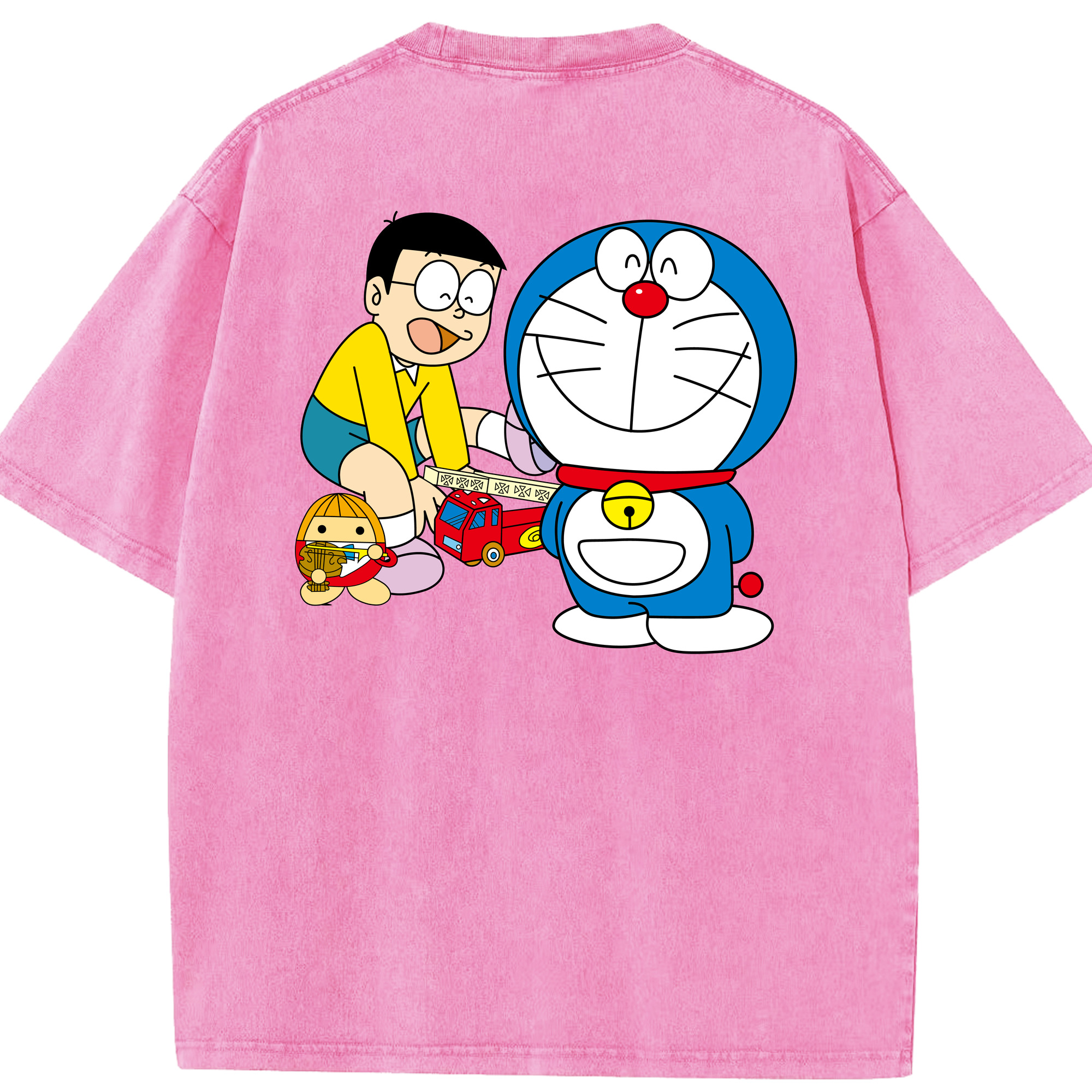 （画像用） ドラえもん Doraemon 綿100% ヴィンテージ風 半袖Tシャツ（背面プリント）